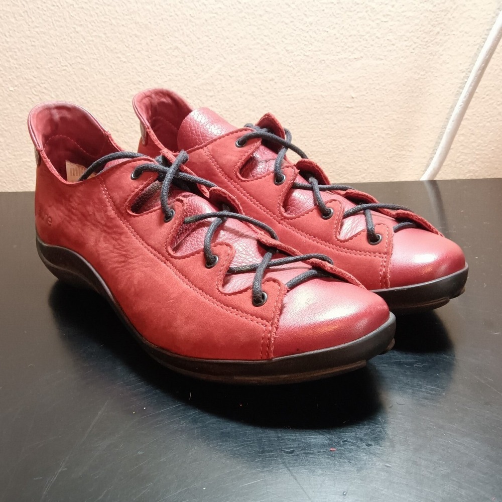 Arche LN Lace Up Shoes Womens 35 (US 5) Red‎ Nubuck Leather Made in France